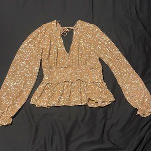 Long sleeve beige dress shirt